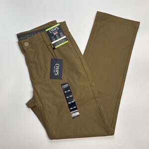 Chaps Pants Mens 30X30 Tan Brown Everyday Performance Chino Slim Tapered Pockets